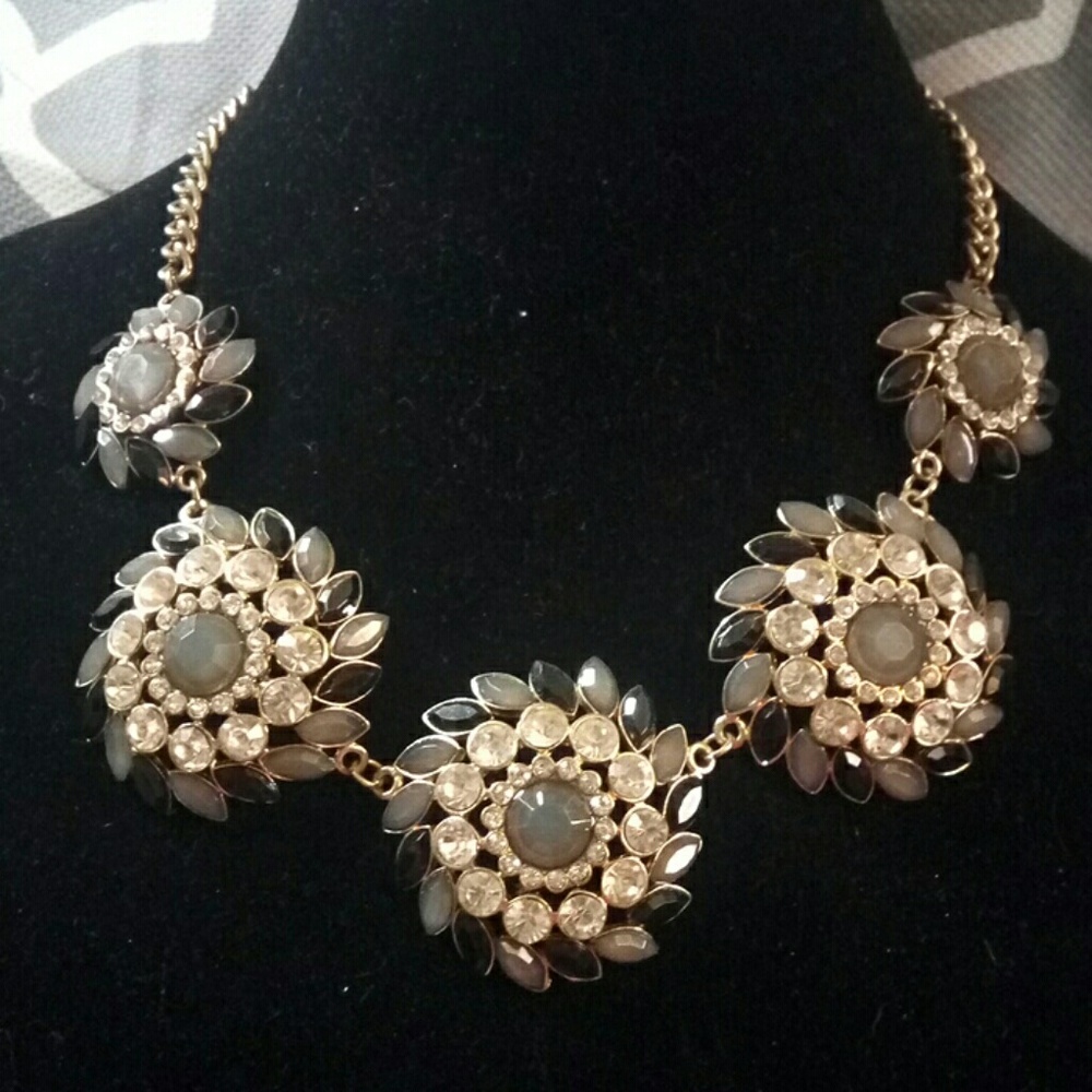 Black and silver statement necklace
